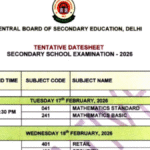 CBSE date sheet 2026